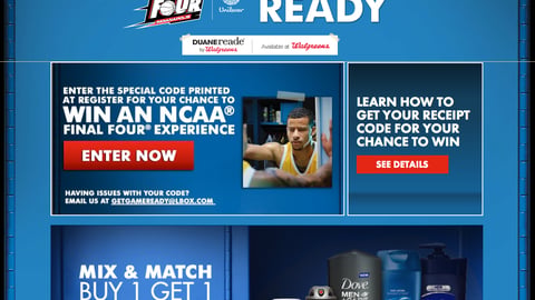 Unilever Walgreens 'Get Game Ready' Landing Page